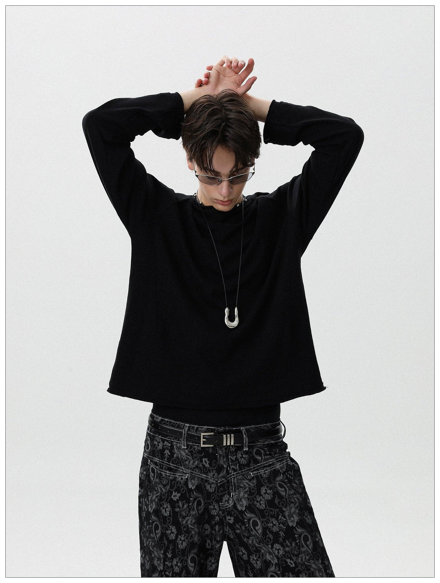 Plain Raglan Long Sleeve T-Shirt Korean Street Fashion T-Shirt By Mr Nearly Shop Online at OH Vault