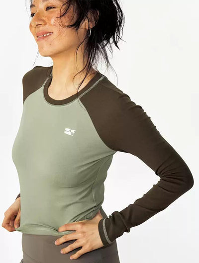 Slim Sports Contrast Long Sleeve T-Shirt Korean Street Fashion T-Shirt By Crying Center Shop Online at OH Vault