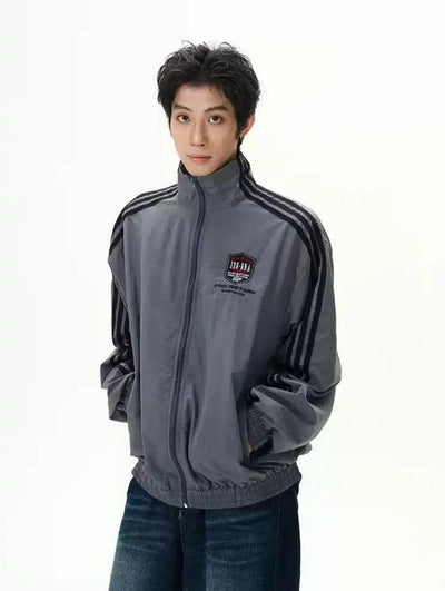 Casual Three-Bar Sports Jacket Korean Street Fashion Jacket By 77Flight Shop Online at OH Vault