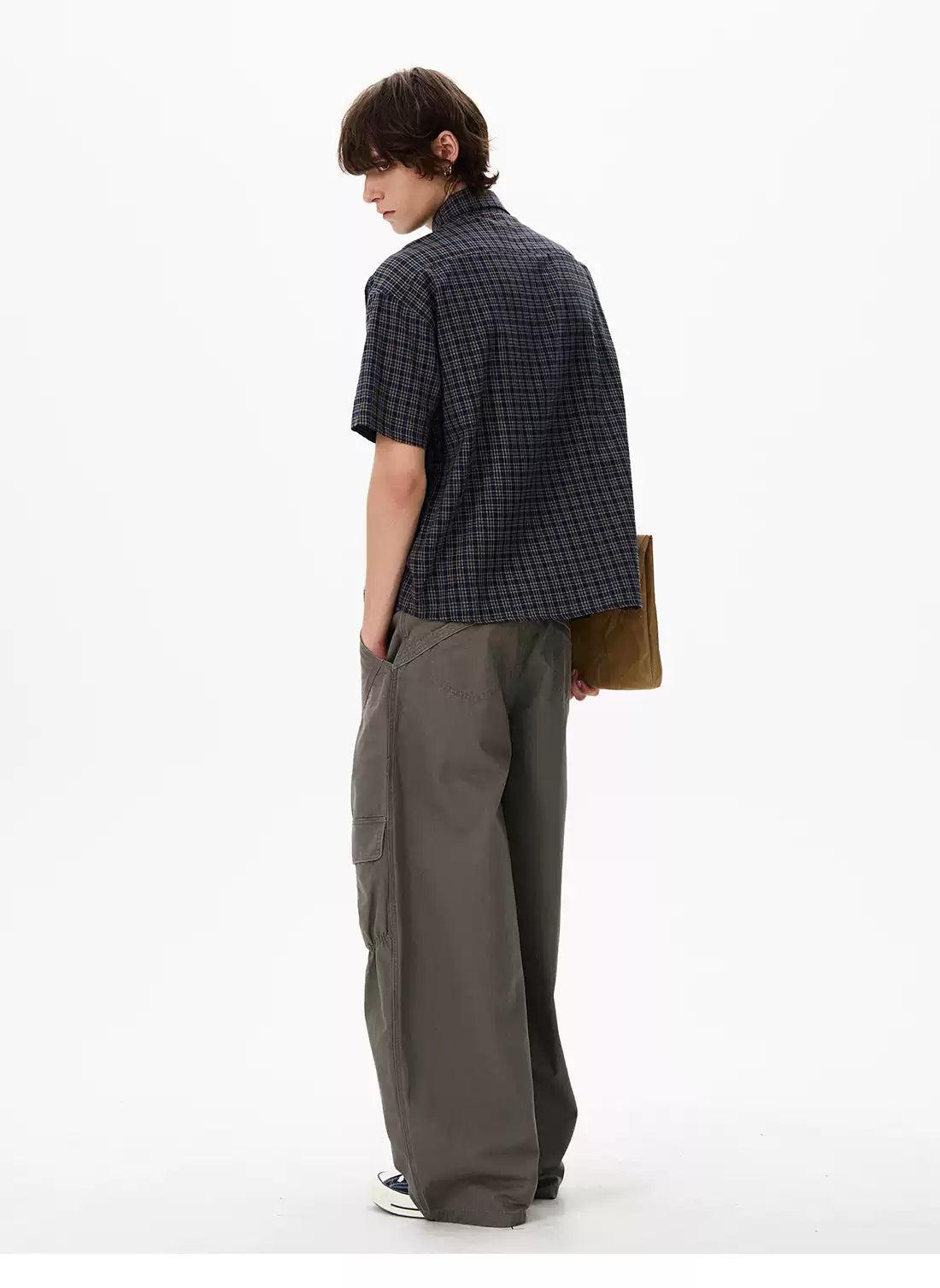 Neat Plaid Pattern Shirt Korean Street Fashion Shirt By 77Flight Shop Online at OH Vault