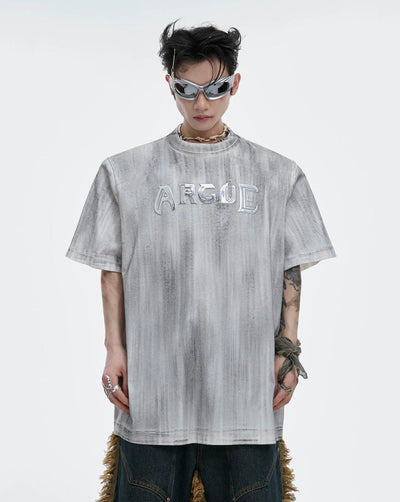 Scattered Smudges Metallic T-Shirt Korean Street Fashion T-Shirt By Argue Culture Shop Online at OH Vault