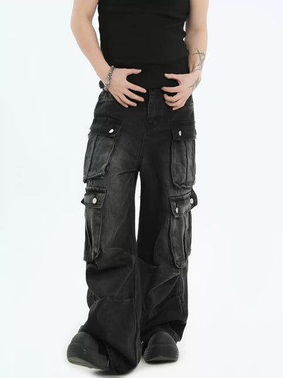 Multi Buttoned Pockets Jeans Korean Street Fashion Jeans By INS Korea Shop Online at OH Vault