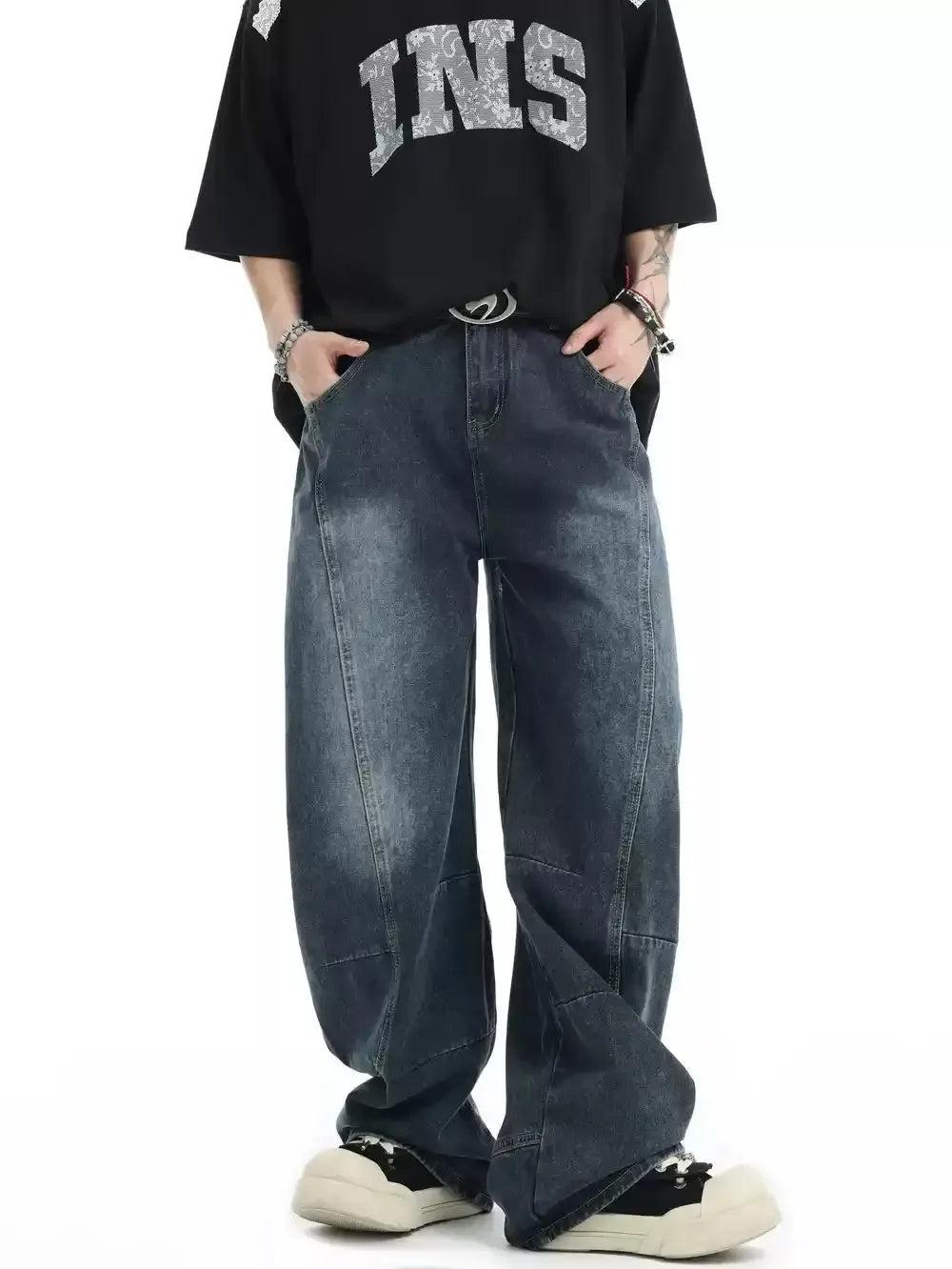 Gradient Washed Scimitar Jeans Korean Street Fashion Jeans By INS Korea Shop Online at OH Vault