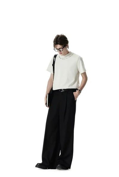 Solid Color Pleated Pants Korean Street Fashion Pants By Cro World Shop Online at OH Vault