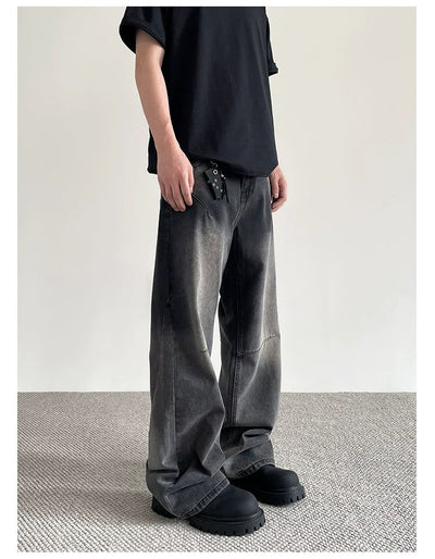 Gradient Washed Clean Fit Jeans Korean Street Fashion Jeans By A PUEE Shop Online at OH Vault