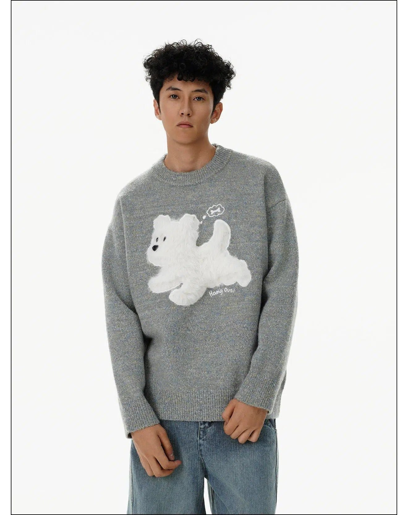 Plushy Puppy Sweater Korean Street Fashion Sweater By Mr Nearly Shop Online at OH Vault