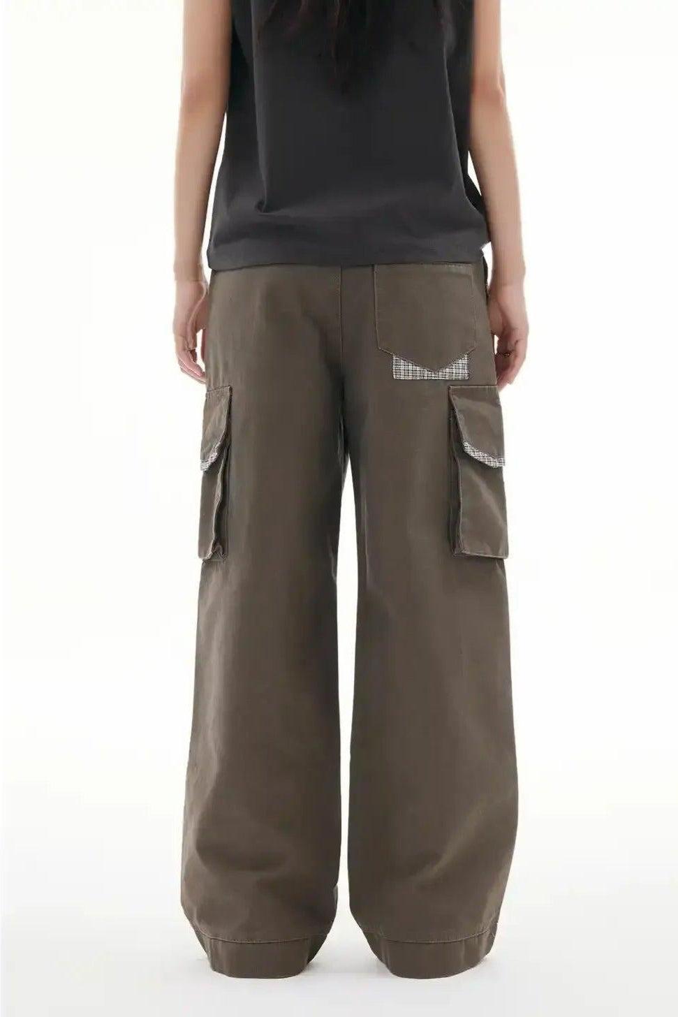 Wide Side Flap Pockets Cargo Pants Korean Street Fashion Pants By Funky Fun Shop Online at OH Vault