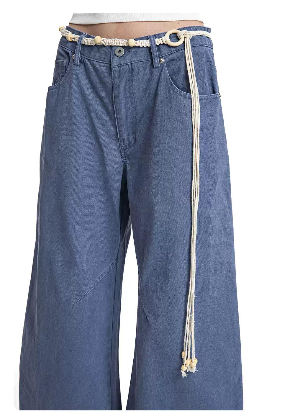 Wide Leg Plain Color Jeans Korean Street Fashion Jeans By Made Extreme Shop Online at OH Vault