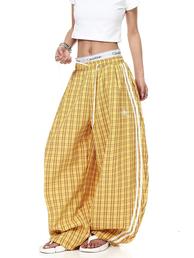 Side Lines Loose Plaid Pants Korean Street Fashion Pants By Blacklists Shop Online at OH Vault