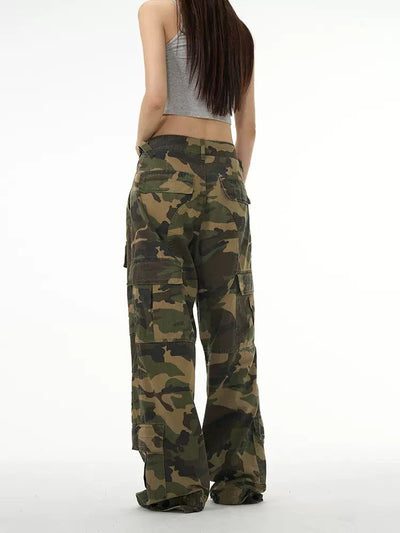Straight Leg Camouflage Pants Korean Street Fashion Pants By 77Flight Shop Online at OH Vault