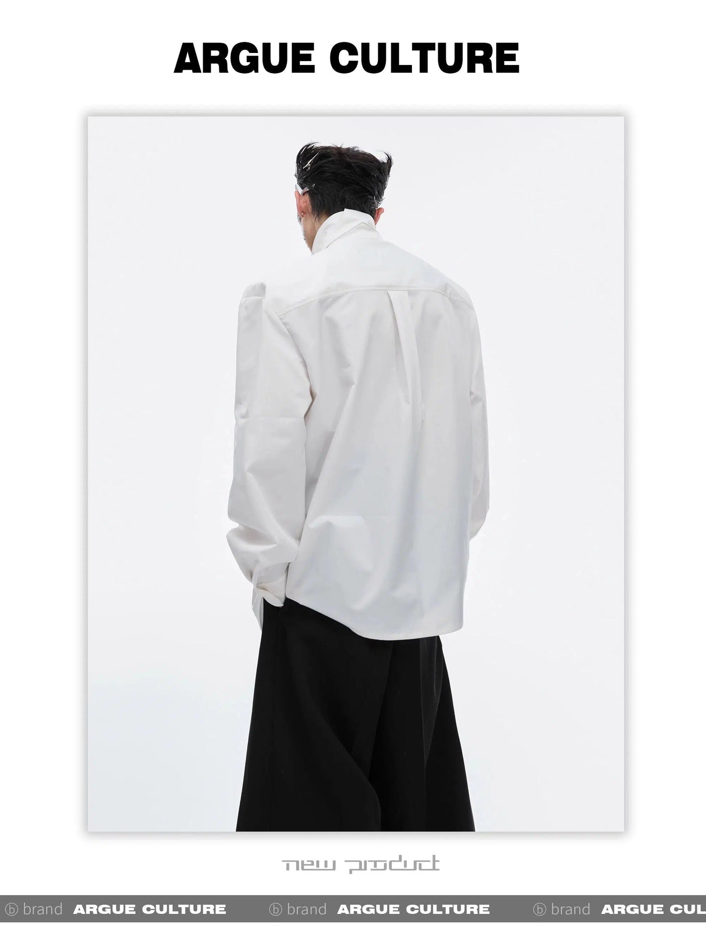 Stand Collar Pleats Buttoned Shirt Korean Street Fashion Shirt By Argue Culture Shop Online at OH Vault