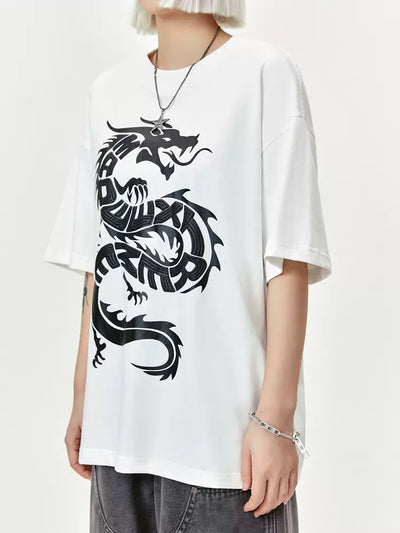 Dragon Graphic Detail T-Shirt Korean Street Fashion T-Shirt By Made Extreme Shop Online at OH Vault