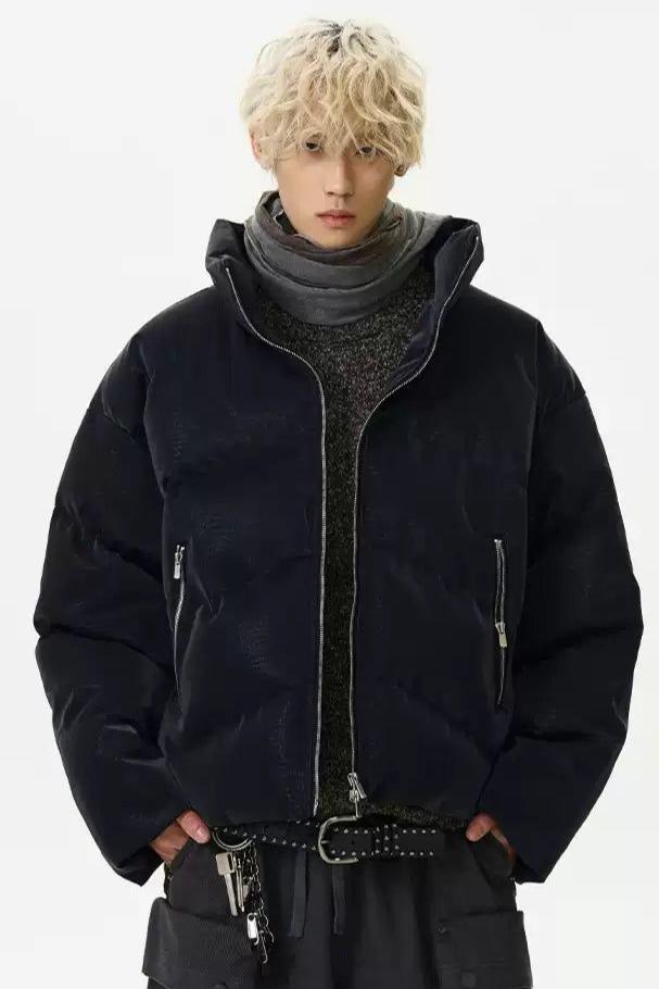 Quilted Plain Color Puffer Jacket Korean Street Fashion Jacket By A PUEE Shop Online at OH Vault