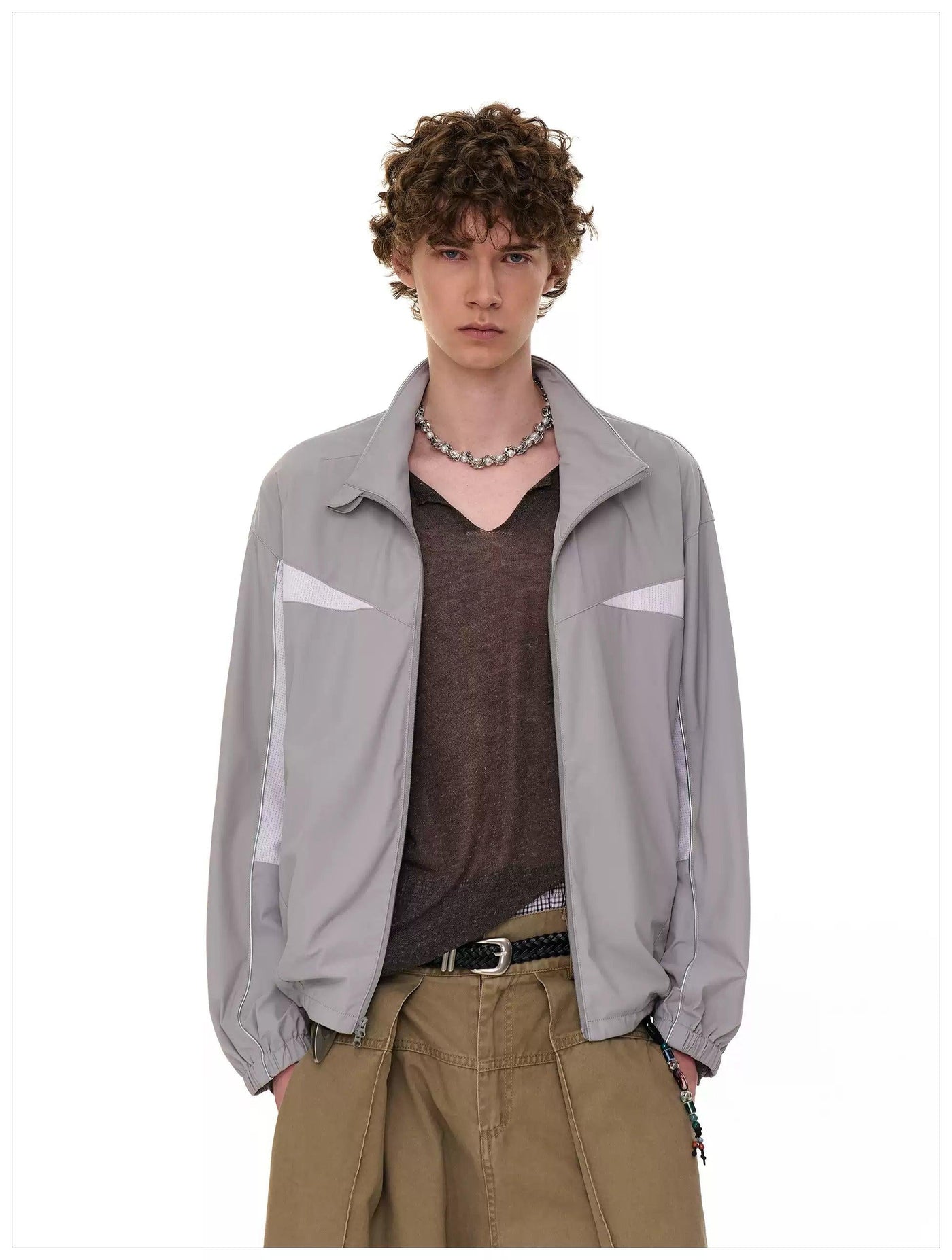 Contrast Spliced Nylon Jacket Korean Street Fashion Jacket By Mr Nearly Shop Online at OH Vault