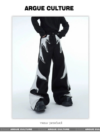 Flame Ghost Patched Pants Korean Street Fashion Pants By Argue Culture Shop Online at OH Vault