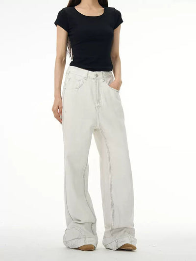 End Flipped Pocket Jeans Korean Street Fashion Jeans By 77Flight Shop Online at OH Vault