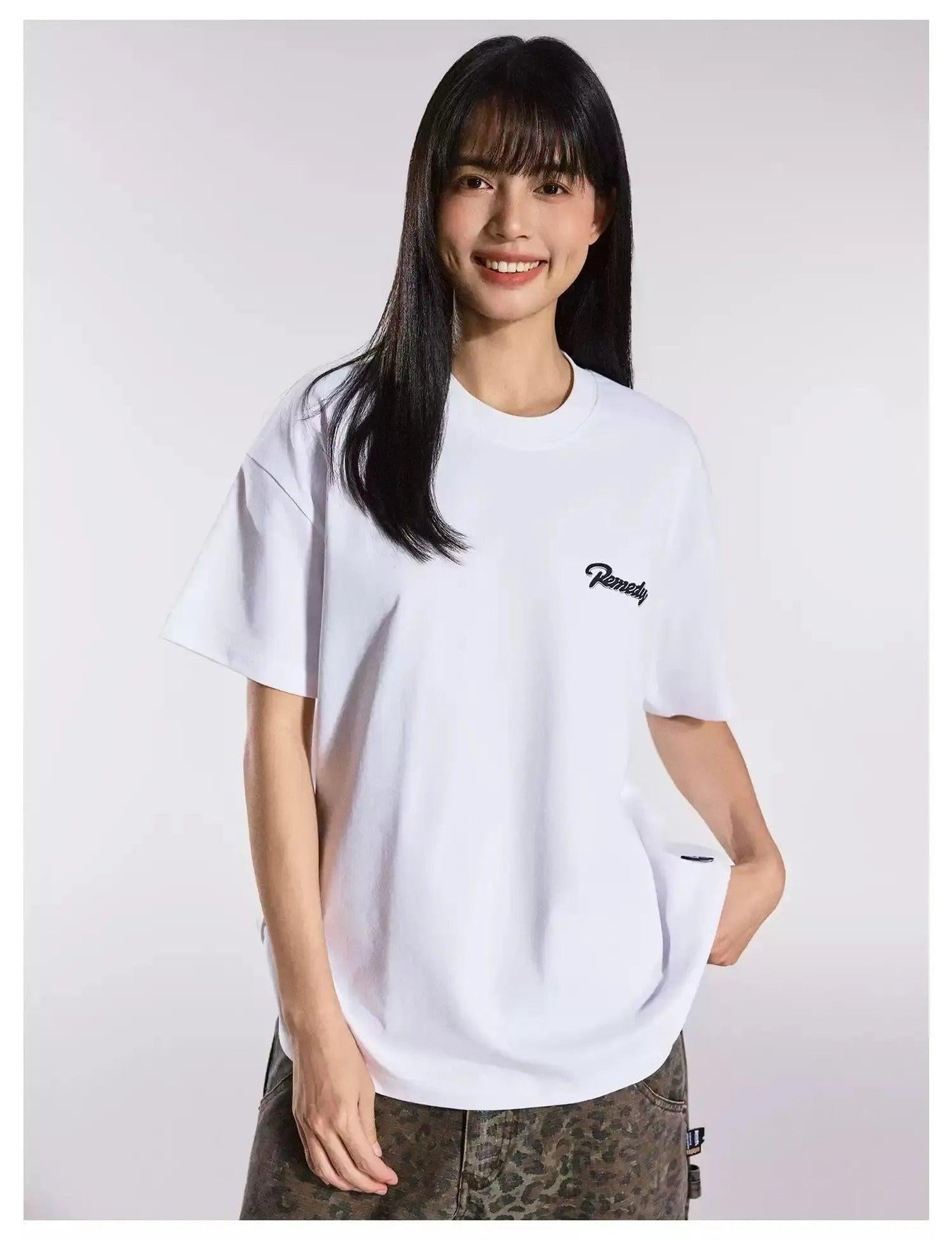 Basic Logo T-Shirt Korean Street Fashion T-Shirt By Remedy Shop Online at OH Vault
