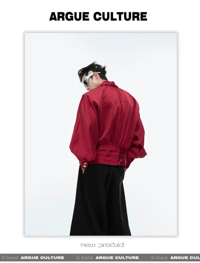 Shoulder Pad Loose V-Neck Shirt Korean Street Fashion Shirt By Argue Culture Shop Online at OH Vault