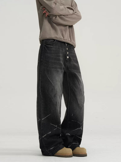 Abstract Streaks Washed Jeans Korean Street Fashion Jeans By A PUEE Shop Online at OH Vault