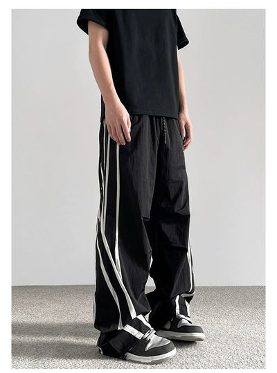 Sports Stripes Track Pants Korean Street Fashion Pants By A PUEE Shop Online at OH Vault