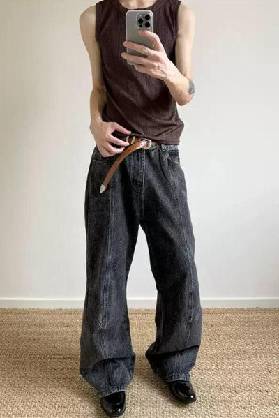 Washed Classic Bootcut Jeans Korean Street Fashion Jeans By A PUEE Shop Online at OH Vault