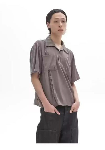 Pleated Front Pockets Polo Korean Street Fashion Polo By Pioneer of Heroism Shop Online at OH Vault