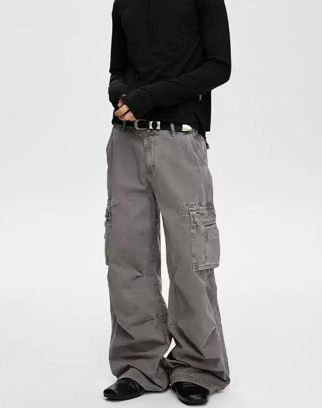 Washed Pleated Cargo Pants Korean Street Fashion Pants By A PUEE Shop Online at OH Vault