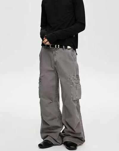 Washed Pleated Cargo Pants Korean Street Fashion Pants By A PUEE Shop Online at OH Vault