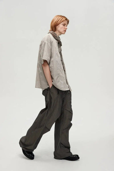 Relaxed Fit Wide Pleats Pants Korean Street Fashion Pants By Limpidoculus Shop Online at OH Vault