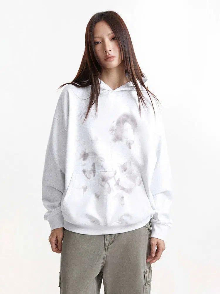 Butterfly Graphic Kangaroo Pocket Hoodie Korean Street Fashion Hoodie By Made Extreme Shop Online at OH Vault