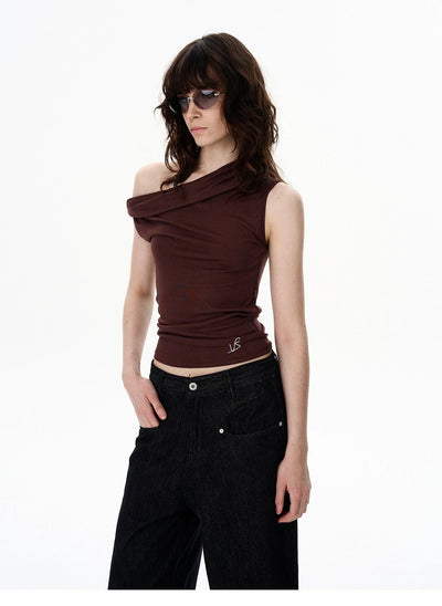 Solid Color Drapey Relaxed Blouse Korean Street Fashion Blouse By 77Flight Shop Online at OH Vault