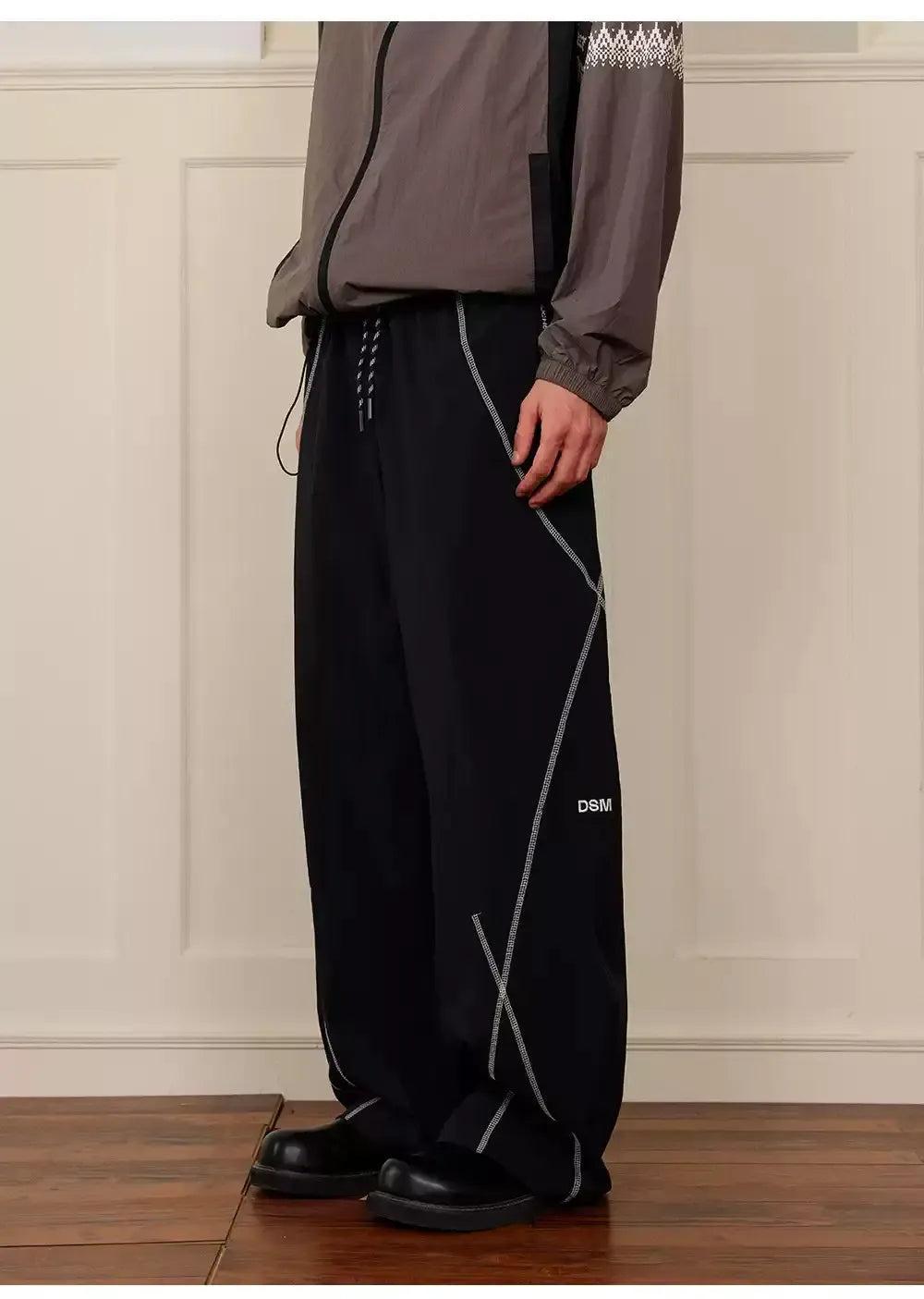 Athleisure Lines Drawstring Pants Korean Street Fashion Pants By Donsmoke Shop Online at OH Vault