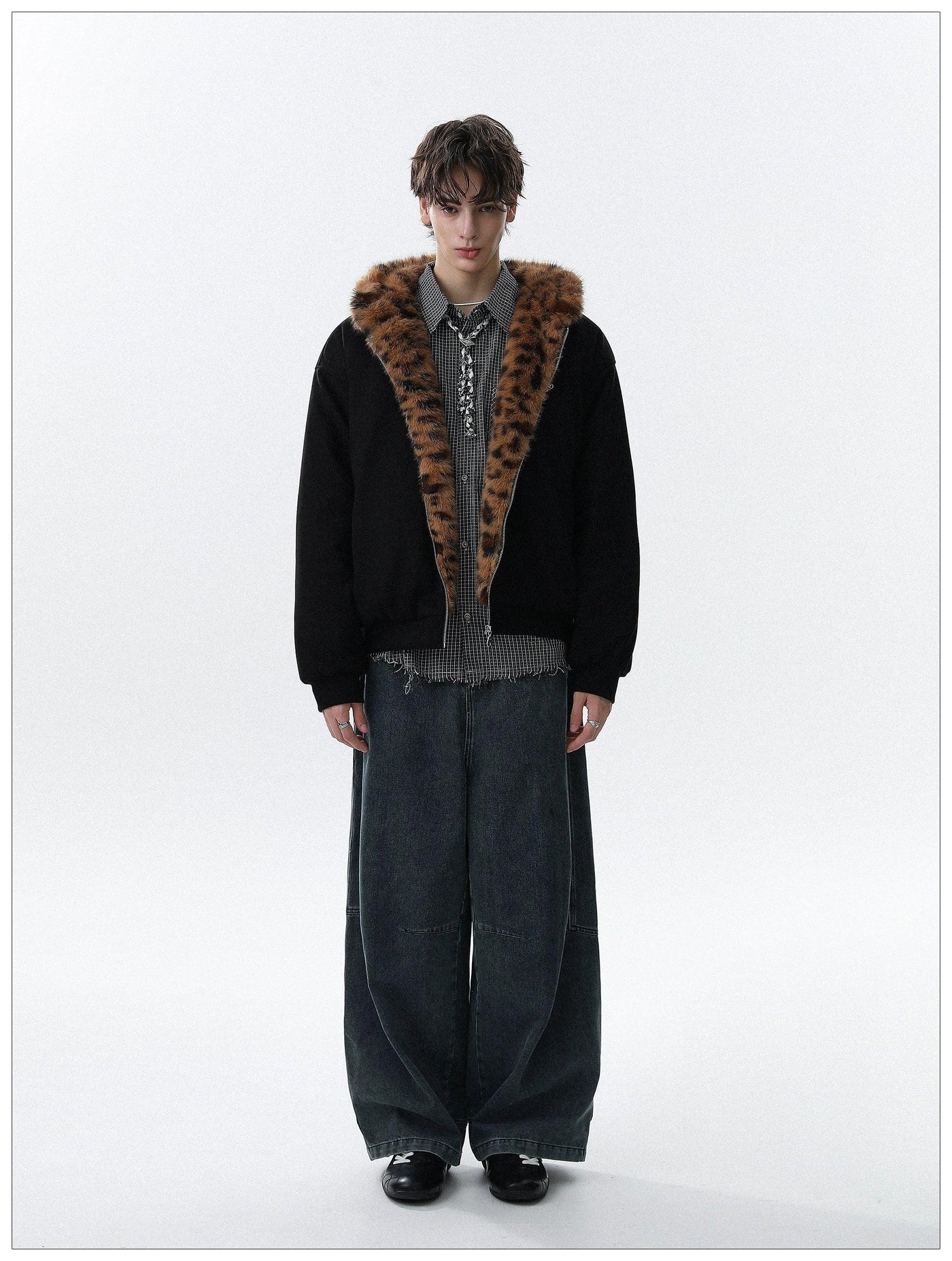 Leopard Print Lining Hooded Jacket Korean Street Fashion Jacket By Mr Nearly Shop Online at OH Vault