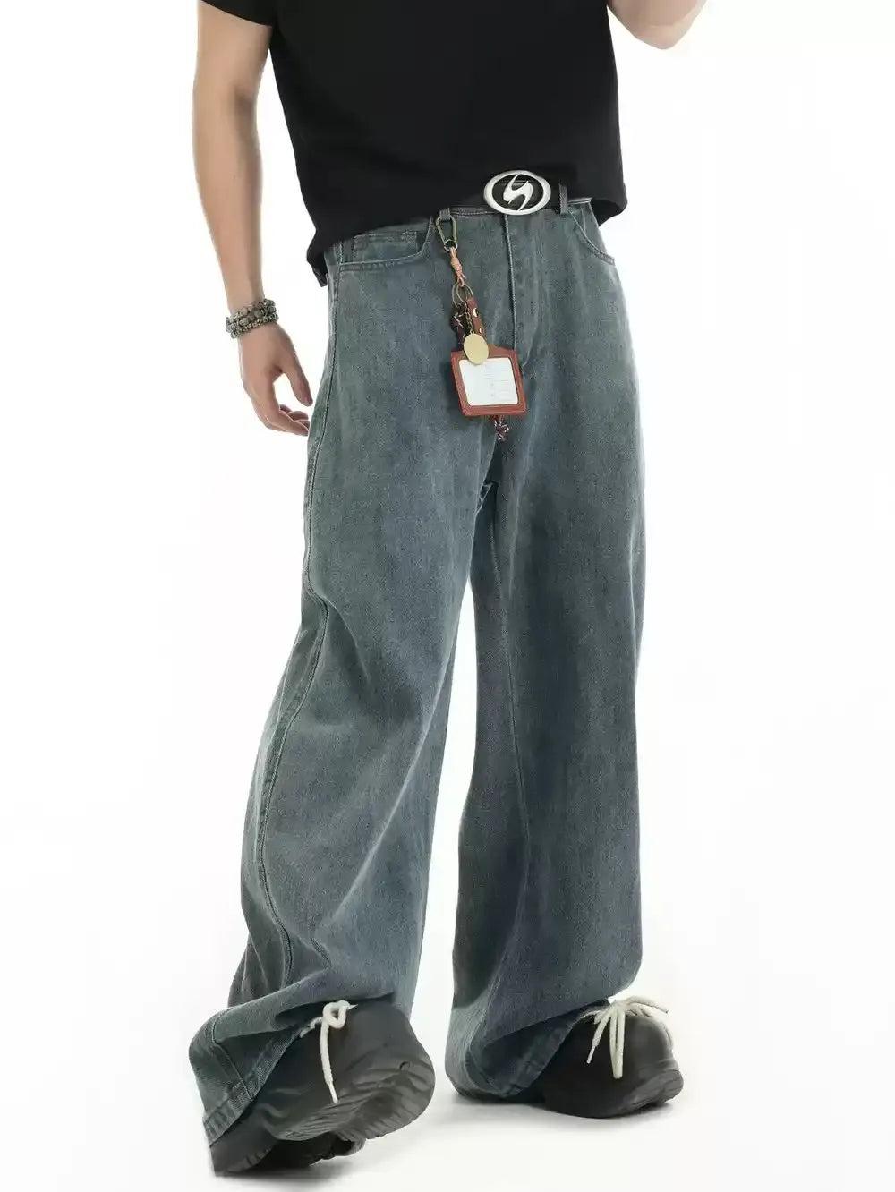 Tie-Dyed Curved Cut Jeans Korean Street Fashion Jeans By INS Korea Shop Online at OH Vault