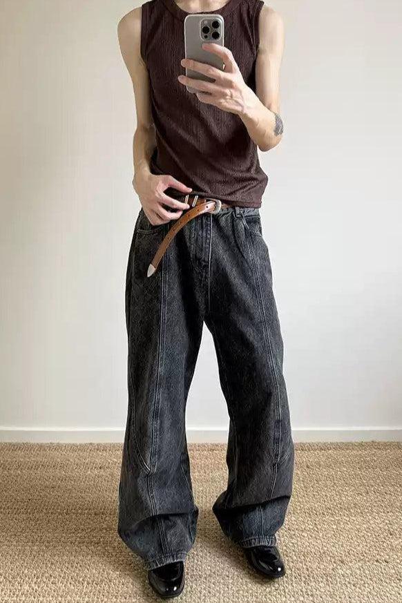 Washed Classic Bootcut Jeans Korean Street Fashion Jeans By A PUEE Shop Online at OH Vault