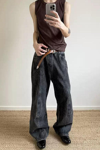 Washed Classic Bootcut Jeans Korean Street Fashion Jeans By A PUEE Shop Online at OH Vault