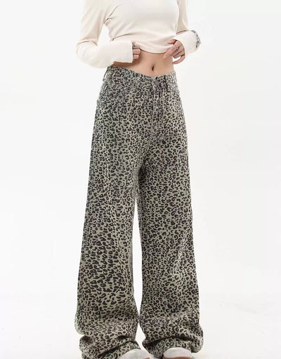 Washed Leopard Pattern Pants Korean Street Fashion Pants By Blacklists Shop Online at OH Vault