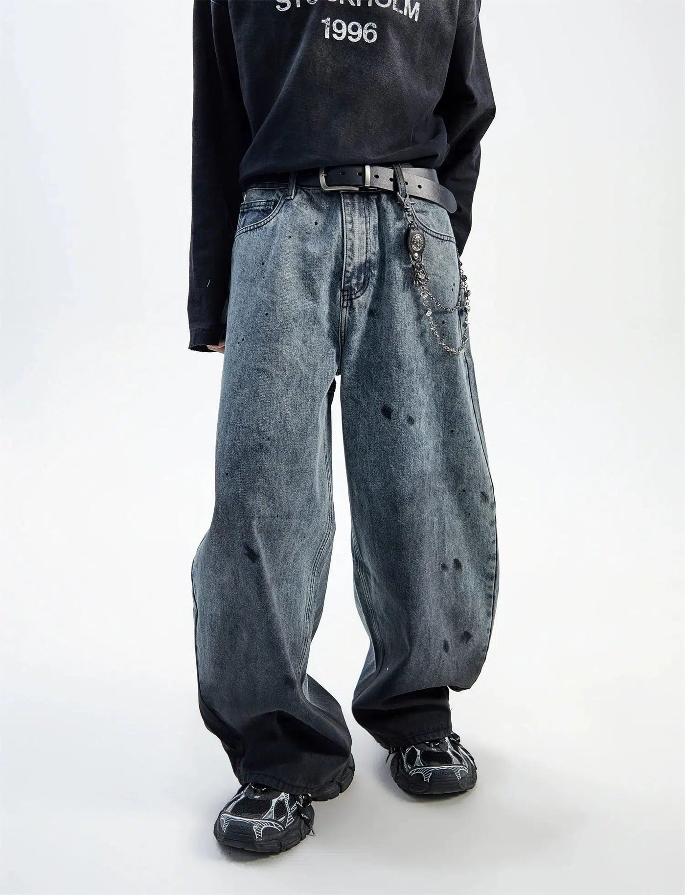 Gradient Ink-Smudged Jeans Korean Street Fashion Jeans By Ash Dark Shop Online at OH Vault