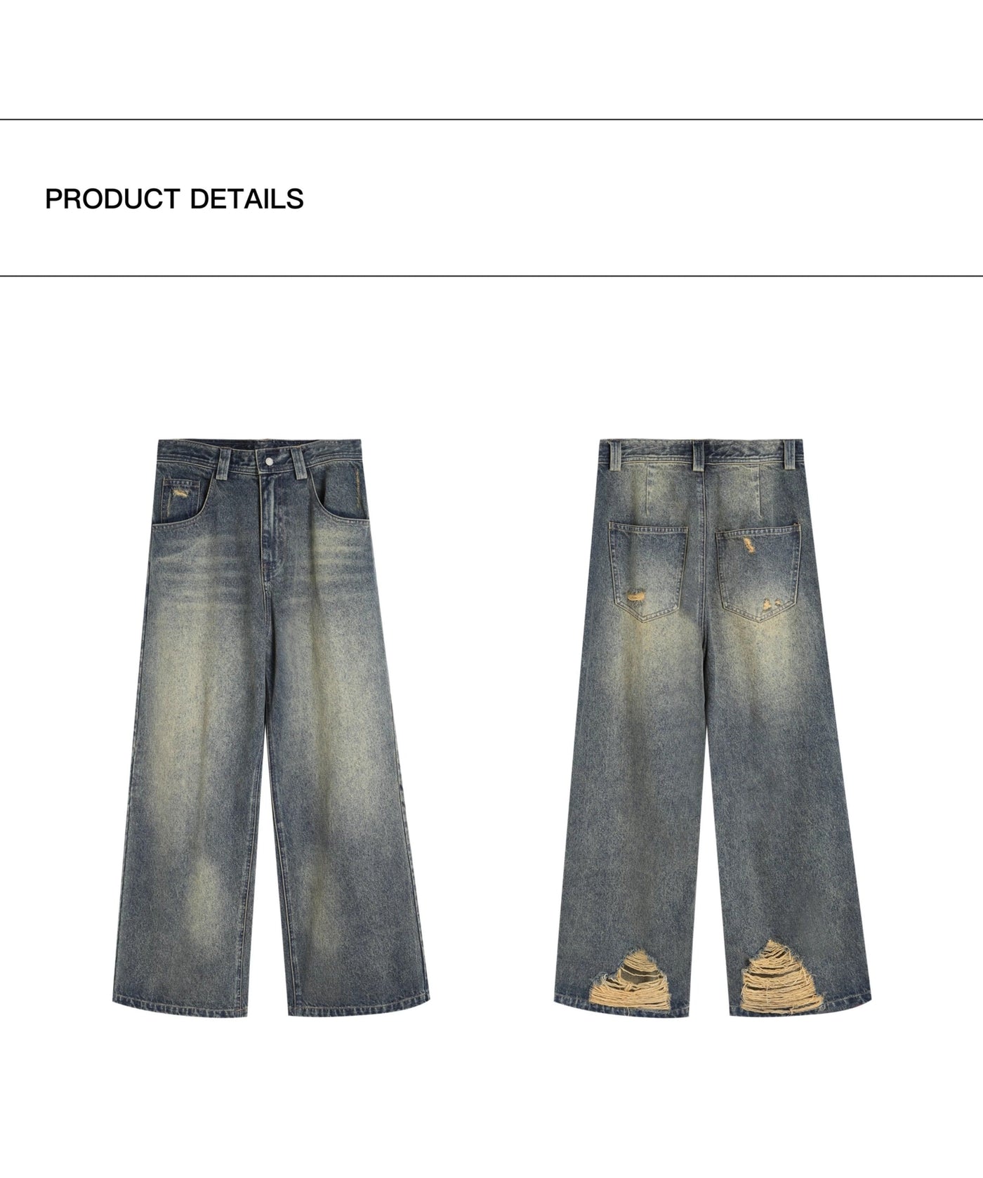 Faded & Distressed Straight Jeans Korean Street Fashion Jeans By 49PERCENT Shop Online at OH Vault
