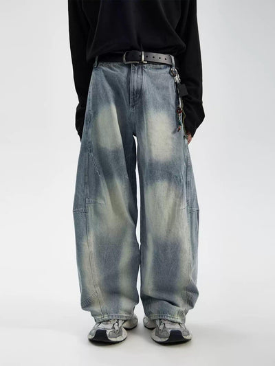 Stitched Washed Scimitar Jeans Korean Street Fashion Jeans By Ash Dark Shop Online at OH Vault