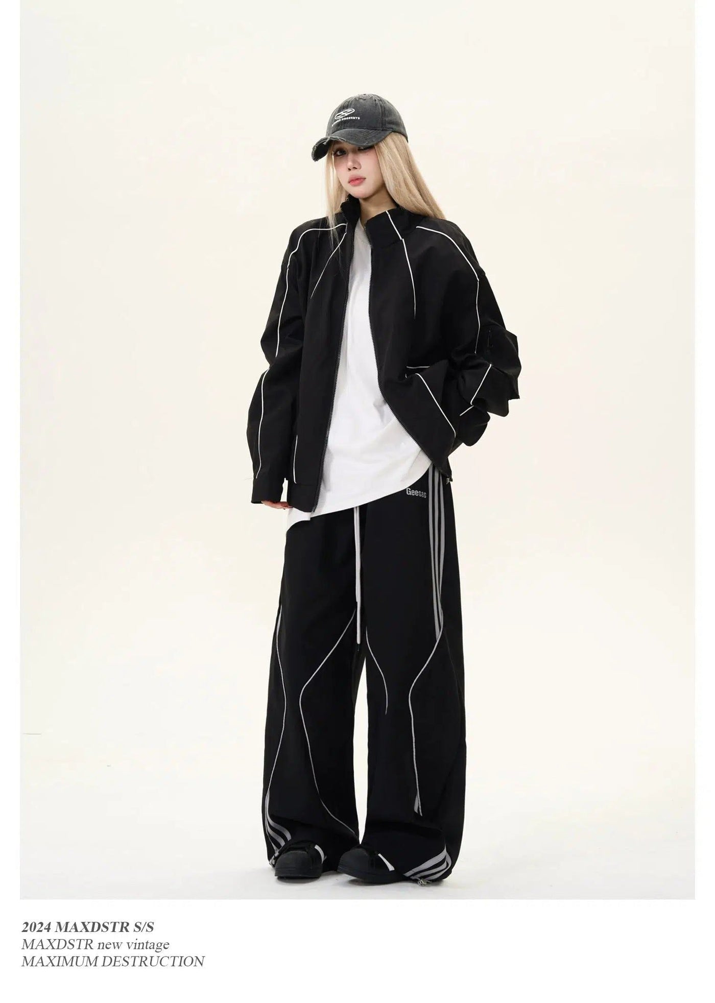 Reflective Stitched Line Jacket Korean Street Fashion Jacket By MaxDstr Shop Online at OH Vault