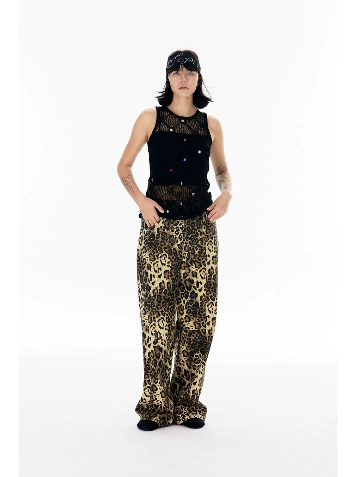 Spliced Cheetah Print Pants Korean Street Fashion Pants By Apriority Shop Online at OH Vault