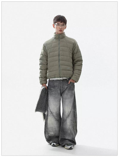 Quilted Stand Collar Down Jacket Korean Street Fashion Jacket By Mr Nearly Shop Online at OH Vault