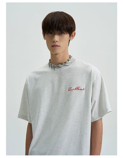 Clean Fit Embroidered Letters T-Shirt Korean Street Fashion T-Shirt By A PUEE Shop Online at OH Vault