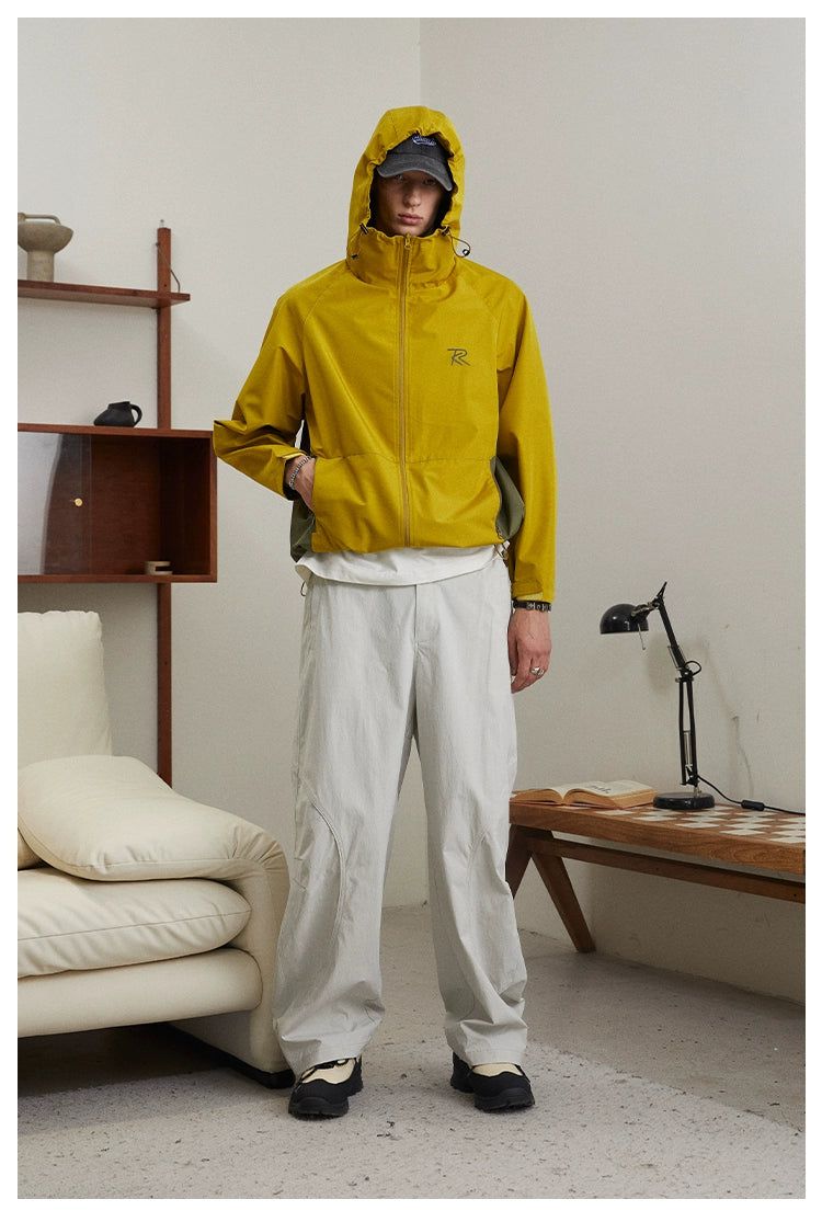 Drawstring Hood Windbreaker Jacket Korean Street Fashion Jacket By Kreate Shop Online at OH Vault