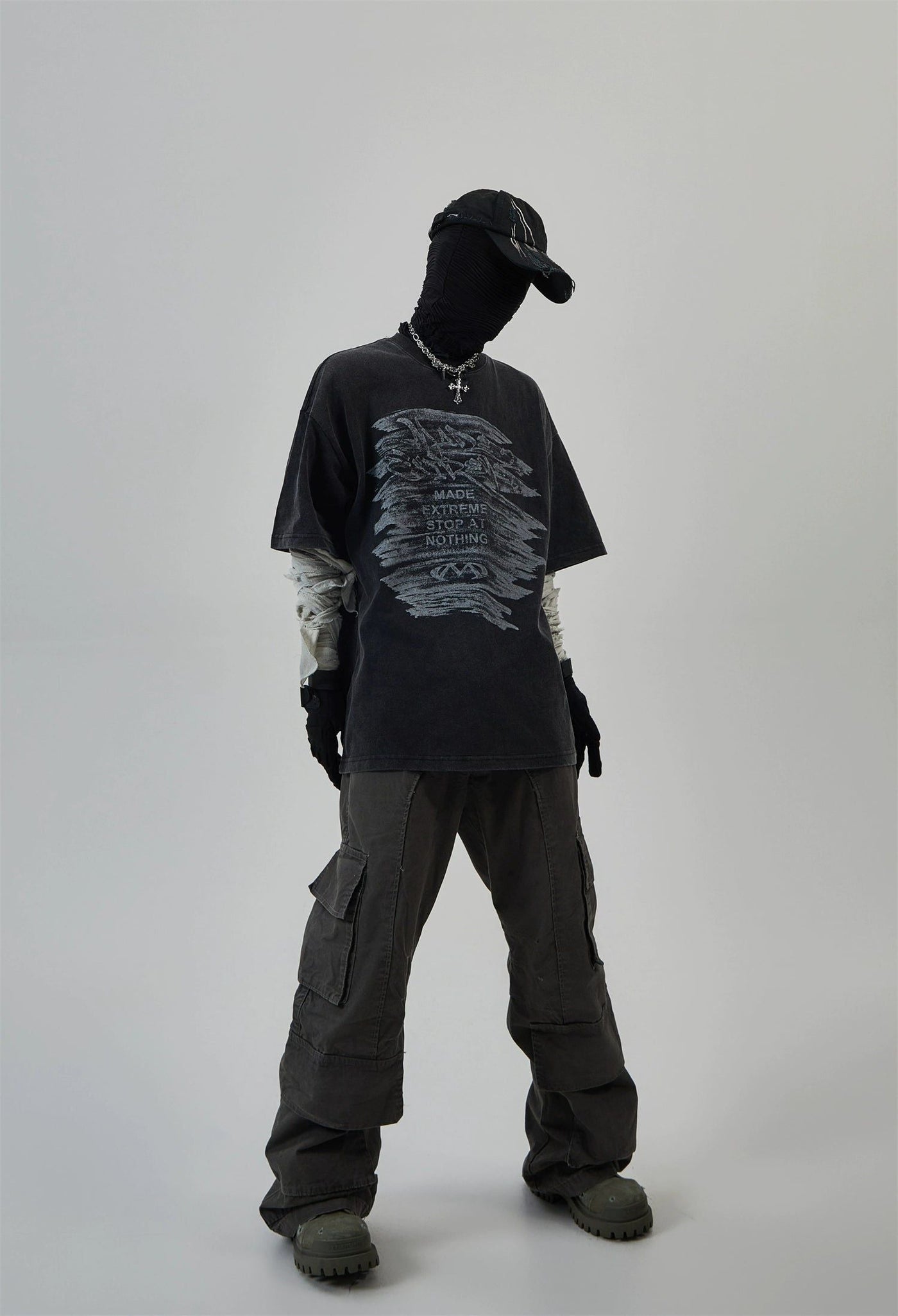 Washed Graffiti Graphic T-Shirt Korean Street Fashion T-Shirt By Ash Dark Shop Online at OH Vault