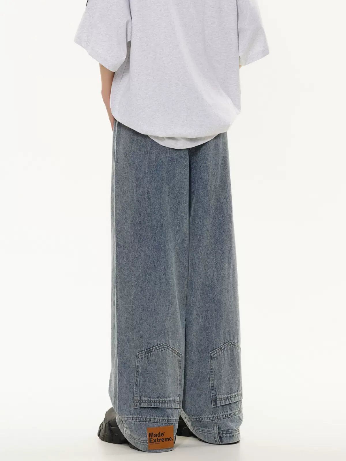Faded Thigh Flipped Jeans Korean Street Fashion Jeans By Made Extreme Shop Online at OH Vault