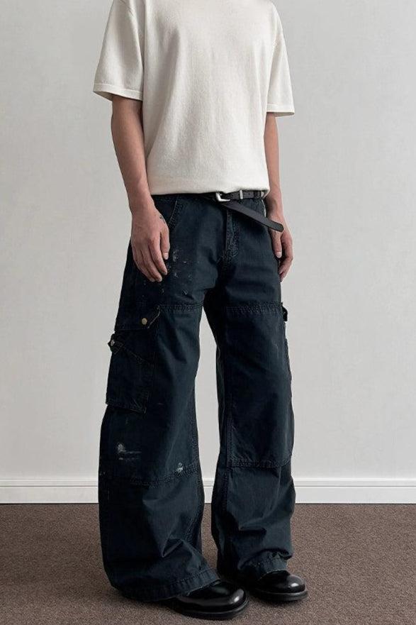 Versatile Utility Cargo Jeans Korean Street Fashion Jeans By A PUEE Shop Online at OH Vault