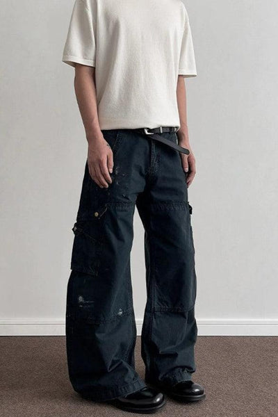 Versatile Utility Cargo Jeans Korean Street Fashion Jeans By A PUEE Shop Online at OH Vault