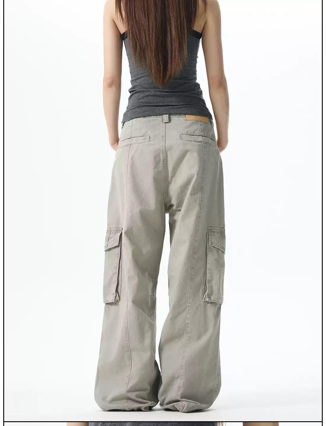 Solid Comfy Cargo Pants Korean Street Fashion Pants By 77Flight Shop Online at OH Vault